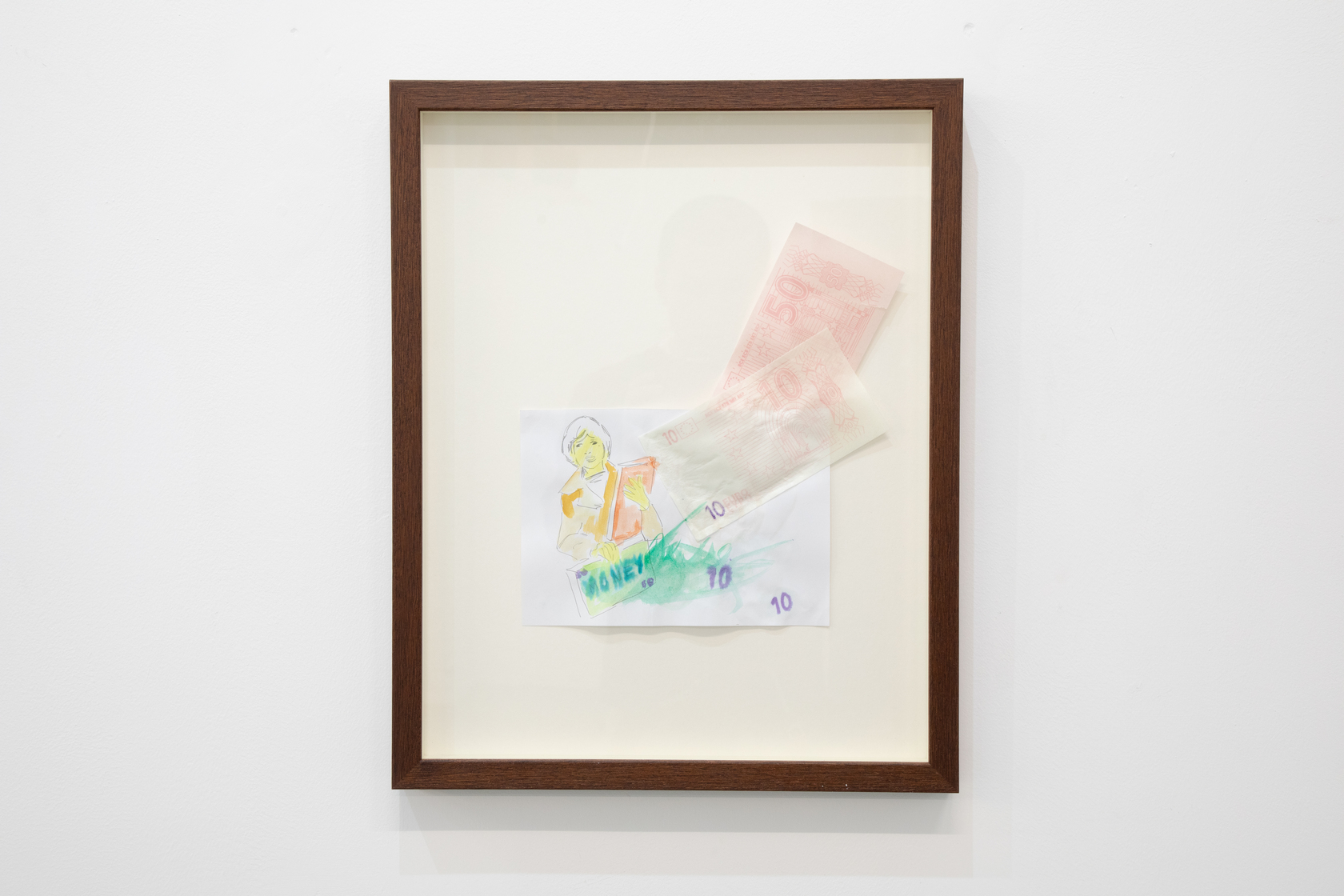 Issey Kang, ‘My Favourite Accessory’, 2025, Framed collage, Ink on Paper,  Toy paper money. 
